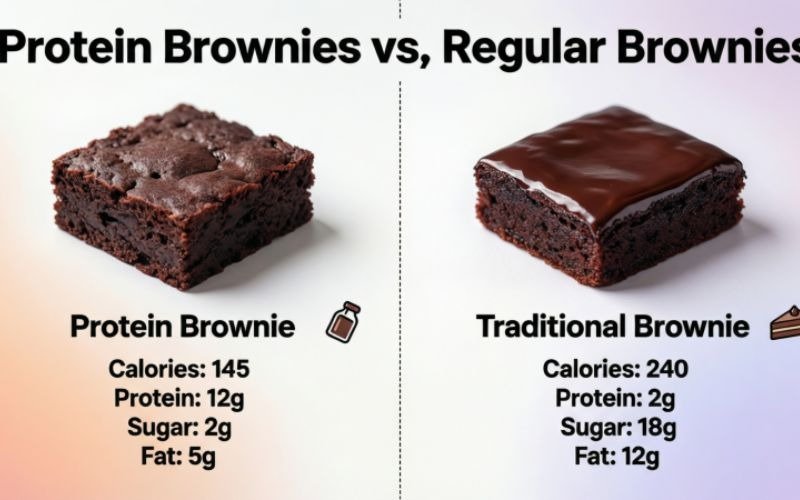 Protein Brownies vs. Regular Brownies
